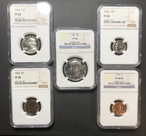 Juego de monedas de prueba 1964 NGC PF 68 - Imagen 1 de 11