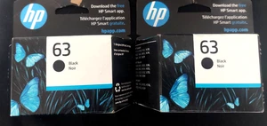2 oryginalne czarne wkładki atramentowe HP 63 exp gru 2026 darmowa wysyłka nowy - Zdjęcie 1 z 2