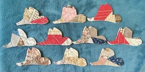 10 PRIMITIVE ANTIQUE CUTTER QUILT COWBOY HATS! LOOK!! Scrapbooking! Applique! - Picture 1 of 1