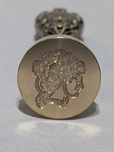 Brass Greek Vasilissa Wax Seal Stamp With Base - Picture 1 of 3