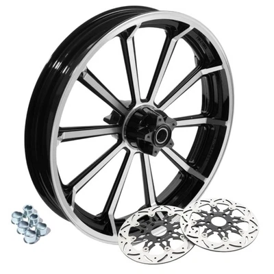 Rotores de cubo de llanta de rueda delantera 21x3,5 para Harley Touring Electra Road Street Glide Foto 1 de 4