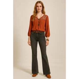 Judy Blue Bootcut Jeans Damen 7/28 Stretch Black Washed Denim Mid Rise - Bild 1 von 12