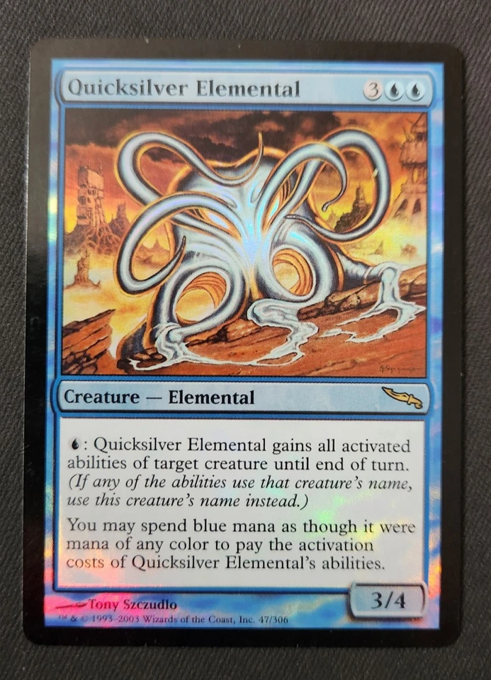 MTG Magic the Gathering [x1] Quicksilver Elemental [x1] FOIL Mirrodin M/NM - Image 1 of 2