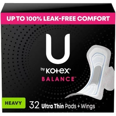 Almohadillas pesadas ultrafinas con alas U by Kotex Balance - sin perfume Foto 1 de 4