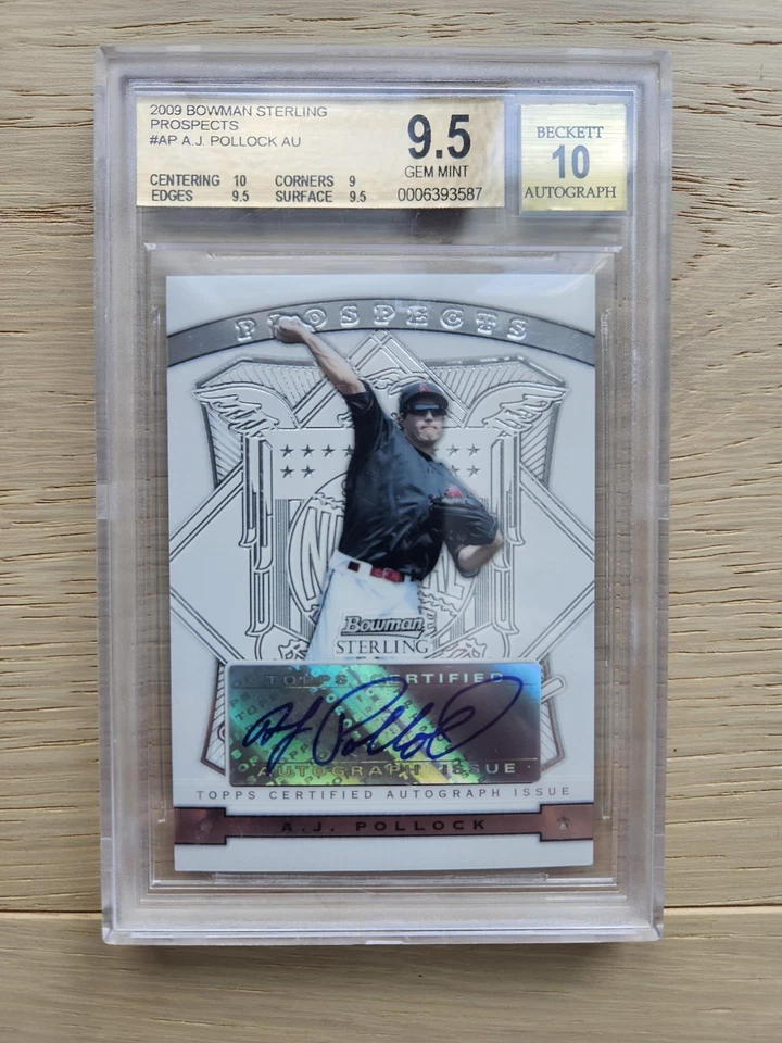 2009 Bowman Sterling Prospects AJ POLLOCK ROOKIE AUTO # AP BGS 9.5 AUTO 10 - Image 1 of 1