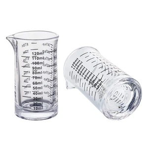 Glass Measuring Cup 4 Ounce 120ML Liquid Heavy High Espresso Glass Cup Black Lin - Picture 1 of 7