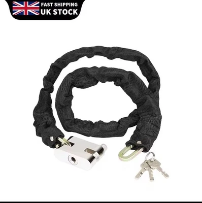 80CM Metal Motorbike Motorcycle Bicycle Heavy Duty Chain Lock Padlock Bike Cycle - Image 1 of 4