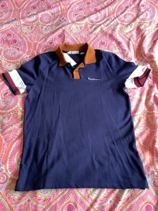 Ben Sherman Blue Short Sleeve Organic Cotton Polo Shirt. sz Medium. new - Picture 1 of 4