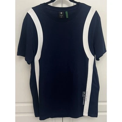 G-Star Raw Sport Insert Crewneck T-shirt Navy White Size M - Image 1 of 4