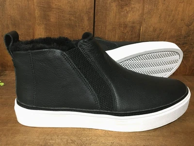 Toms Womens Bryce Sneaker Bootie Leather Faux Fur Size 7 Black Slip On Comfort - Image 1 of 4