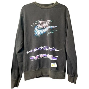 Nike Stories Retro Graphic Acid Wash Crew Neck Sweatshirt Men's Small - Picture 1 of 20