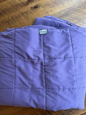 L.L. Bean 50"x70" BLUE comforter primaloft THROW SIZE or LAP blanket preowned - Image 1 of 2