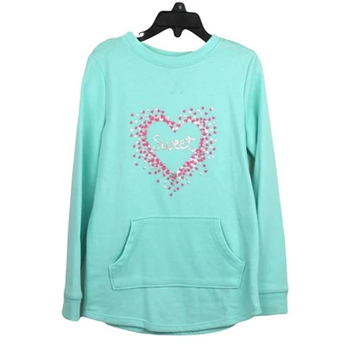 Niñas Jumping Beans Sudadera Pullover Top Sweet Hearts Talla 6 Azul Claro Foto 1 de 4