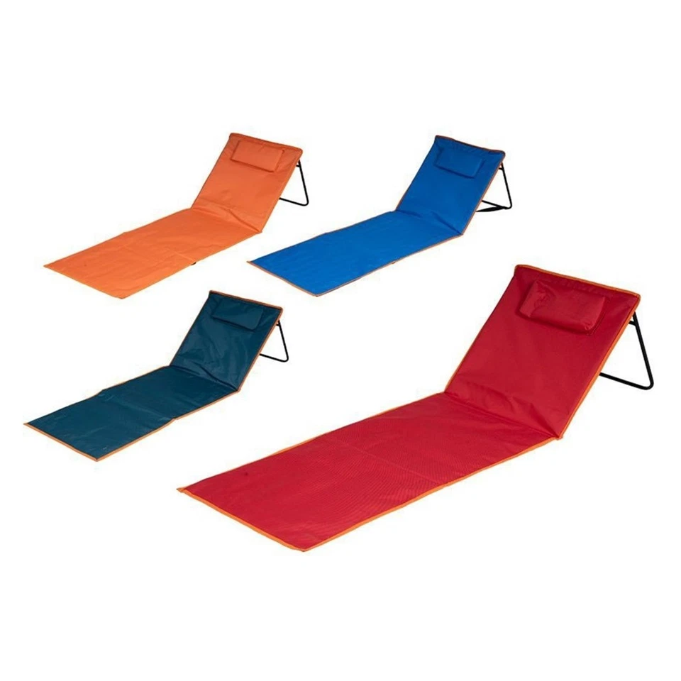 TRADE SHOP TRAESIO Tappetino Da Spiaggia 160x53cm Pieghevole Stuoia Prendisole Con Cuscino 4 Colori