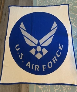 Vintage Air Force Semper Fedelis Wohndecke USA 52x62 schwere Baumwolle Acryl RAR! - Bild 1 von 8