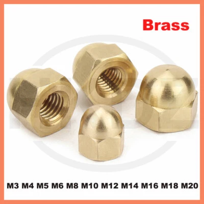 Hutmutter Messing hohe Form Muttern M3 M4 M5 M6 M8 M10 M12 M14 M16 M18 M20 - Bild 1 von 4