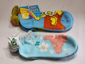 2 PAIR CARE BEARS POM POM NO SHOW SOCKS FOOTIES FOR KIDS SIZE 6 - 8 1/2 *READ* - Picture 1 of 6