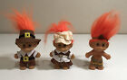 Vintage Russ Troll Dolls Thanksgiving Pilgrim Trolls Set of 3