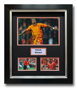 PATRICK KLUIVERT HAND SIGNED FRAMED PHOTO DISPLAY - HOLLAND FOOTBALL AUROGRAPH . - Picture 1 of 1