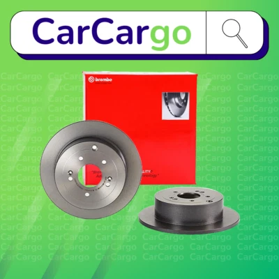 Brembo Solid Rear Brake Discs Pair Hyundai Santa Fe 2.7 V6 GLS 2006-2009 302 mm - Image 1 of 4