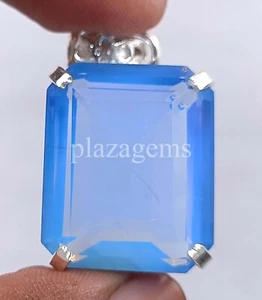 64.75 Ct Emerald Cut Blue Color Natural Opal Certified Loose Gemstone 5ARC - Picture 1 of 7