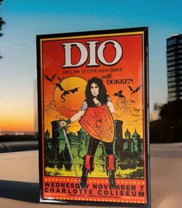 DIO 1984 Charlotte Concert Poster 11 X 17 Framed - Picture 1 of 2