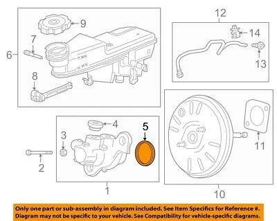 Junta de cilindro maestro de freno Saturn GM 2008 OEM Astra 90509682 Foto 1 de 2