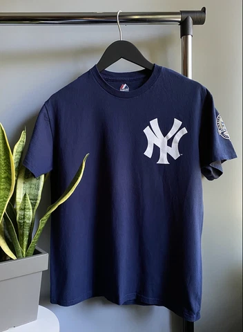 New York Yankees #42 Mariano Rivera T Shirt Size M Blue Men Medium MLB Baseball Cover