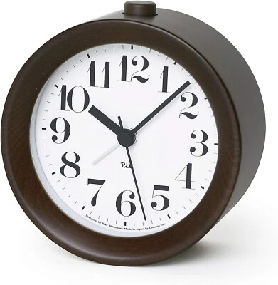 Lemnos Analog Alarm Clock Riki Watanabe Color Brown WR09-15BW Table Clock New - Image 1 of 3