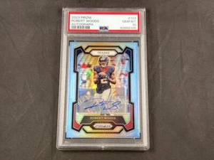 2023 PANINI PRIZM FOOTBALL ROBERT WOODS #123 SILVER PRIZMS AUTO PSA 10 GEM MT - Picture 1 of 2