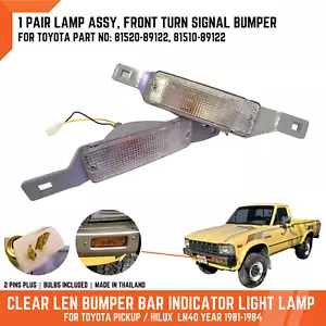 Clear Bumper Turn Signal Indicator Light Lamp For Toyota Hilux Pickup RN40 81-84 - Picture 1 of 12