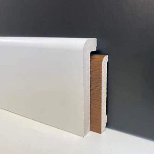 BATTISCOPA Coprimarmo coprivecchio in Fibra di Legno 100x25 (interno 85x13) BIAN - Foto 1 di 2