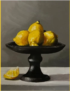 2 Lemon still-life paintings, 11 x 14 acrylic on canvas hand-painted - Picture 1 of 4