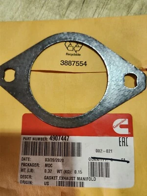 OEM** Cummins 4907447 Exhaust Manifold Valve Gasket 15L ISX/ QSX - Image 1 of 4