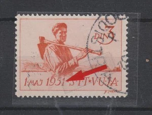 TRIESTE B, YUGOSLAVIA,,3 din, día de trabajo, perforación 12 1/2:11 1/2, usado, error # - Imagen 1 de 1