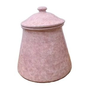 Mamma Ro Italy Jar With Lid Pink 5 Inches  Cute Trinket Jar Sugar Jar - Picture 1 of 4