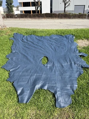 Blue Leather Upholstery Hide Whole Full Hide 67 Square Feet SF - Image 1 of 4