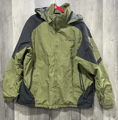 Columbia Men’s Hooded Windbreaker Jacket Zipper Front Olive / Black Size XL - Image 1 of 4