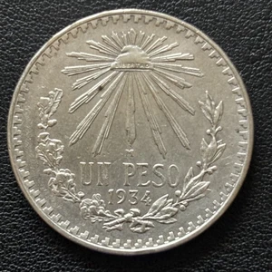 1934 Mexico 1 Peso .720 Coin Silver, Un Peso Plata .720. - Picture 1 of 4