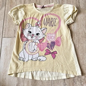 Y2K 90s Disney Aristocats girls Shirt Size 8 Marie Kitten Yellow Duchess Rare - Picture 1 of 3