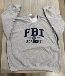 “FBI ACADEMY - QUANTICO VA” Ash Gray Long Sleeve Sweatshirt - Size M - NWT - Picture 1 of 3