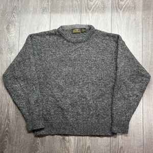 Vintage Eddie Bauer Men's 100% Wool Chunky Sweater Size XL Knit Pullover Grey - Picture 1 of 9