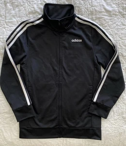 adidas Youth Full Zip Track Jacket, Medium 10/12, Black/White - Picture 1 of 4