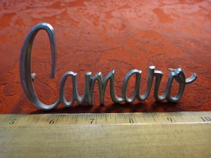 Vintage Chevrolet Camaro Script Emblem 3974594 Chrome Metal Badge Trim - Picture 1 of 5