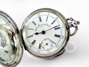 Silver Hunter Case Wm Meyerink & C° Cylinder Chinese Market Pocket Watch - Picture 1 of 12