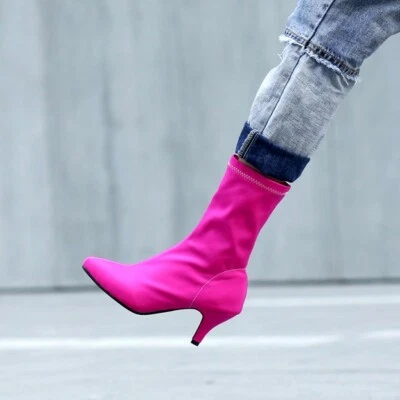 Botas elásticas de tacón de gatito con punta para mujer talla Us 4-13 Foto 1 de 4