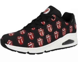 Skechers Men’s  X Uno Rolling Stones Black/Red Low Top Sneaker Shoes - Picture 1 of 5