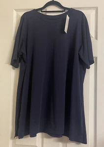 Tunica girocollo Eileen Fisher cotone biologico inchiostro cotone biologico XL nuova con etichette $88 - Foto 1 di 2