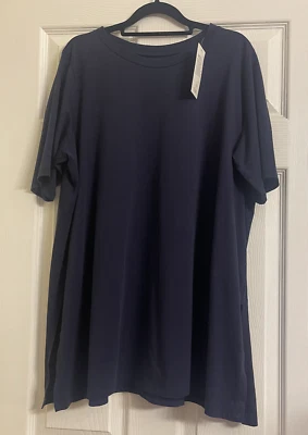NWT $88 Eileen Fisher Organic Cotton Ink Organic Cotton Crew Neck Tunic  3X - Image 1 of 2