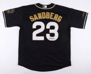 Ryne Sandberg Signed Chicago Cubs Nike Style Black Jersey (JSA COA) HOF 2nd Base - Picture 1 of 4